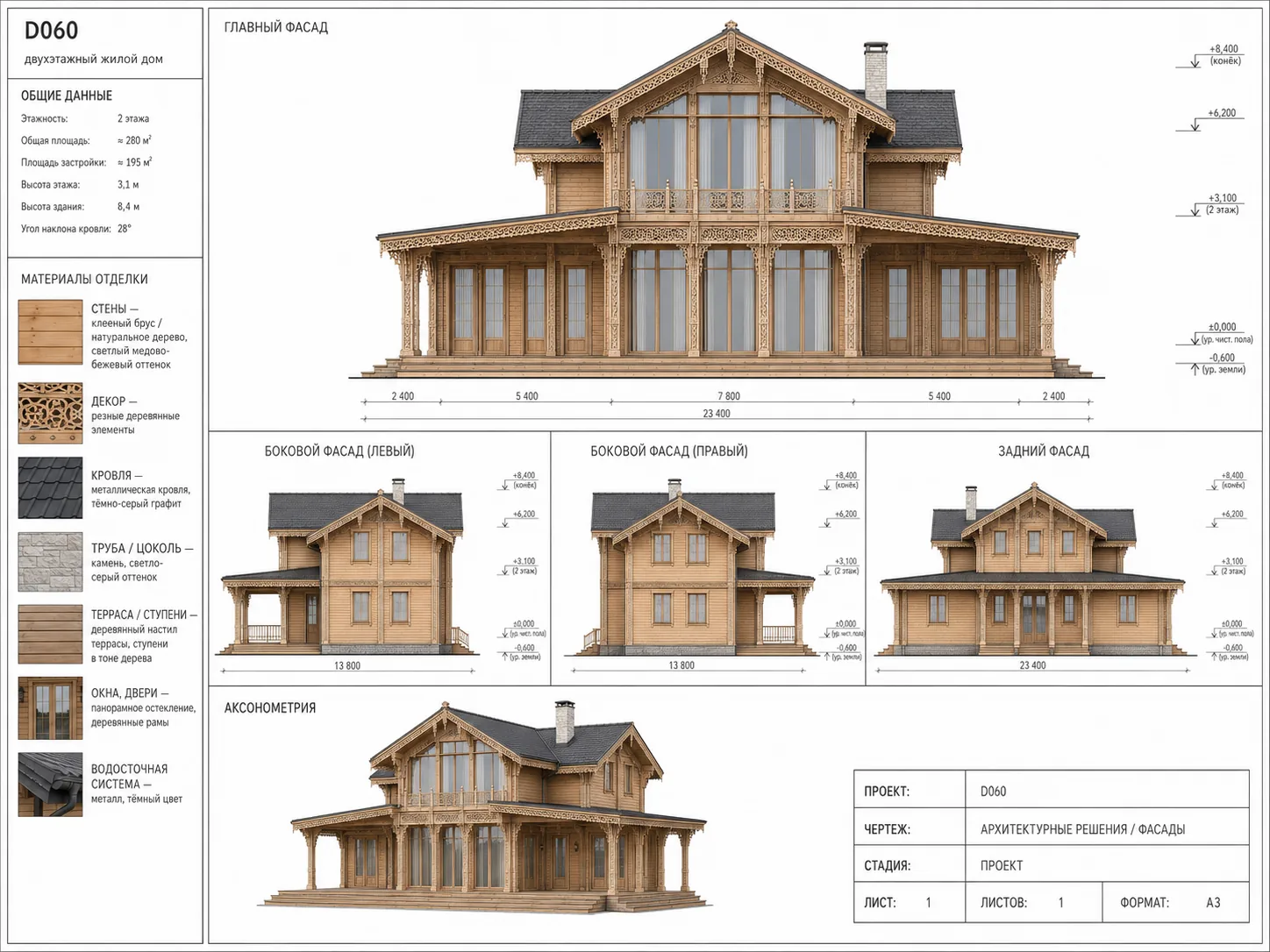 Дом Теремъ XXI в. Чистый — архитектурная подача — миниатюра